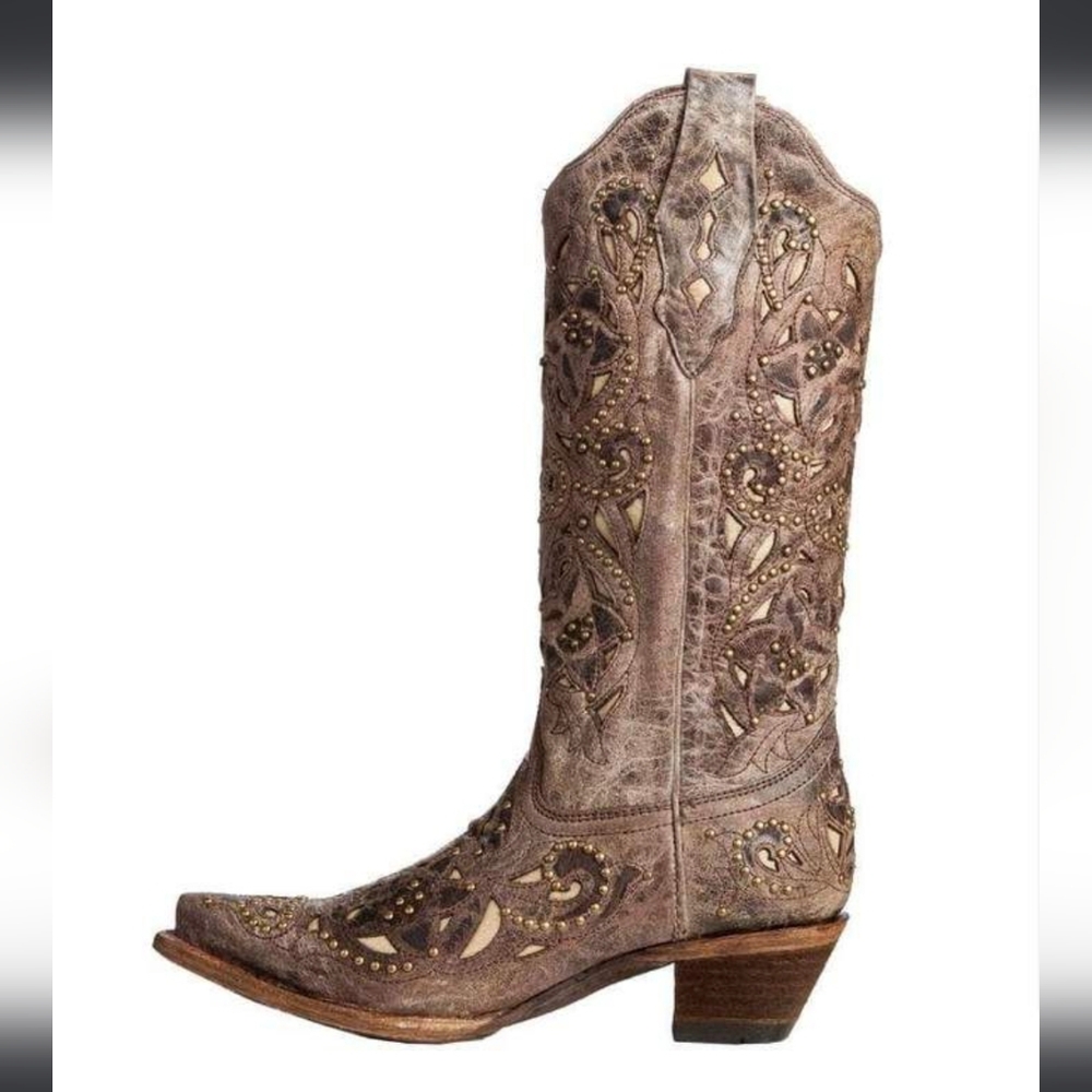 Corral Women's Leather Studded Snip-toe Boot